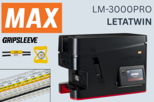 LM-3000PRO Letatwin inspection system with MAX branding, Gripsleeve kit, and sample inspection chart on the side of the image
